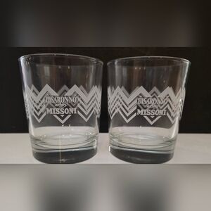 Disaronno Wears Misonni 8 Oz Low Ball Glasses Set of 2